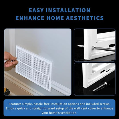 18x8 Vent Register [Duct Opening], Vent Covers for Home Ceiling, Two-Way Ventilation Register, Adjustable Solid Steel Wall Register Vent Cover (18"W x 8"H [Duct Opening])