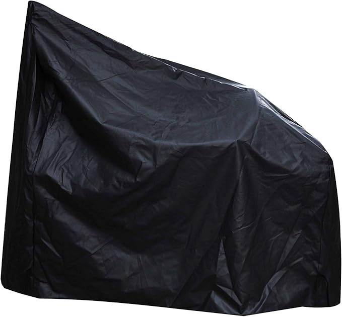 Heavy Duty Charcoal Grill Offset Smoker Cover, Outdoor Smokestack BBQ Cover, Special Fade and UV Resistant Material, Fits Brinkmann Trailmaster, Char-Broil, Dyna-Glo and More Black