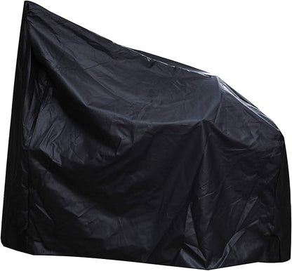Heavy Duty Charcoal Grill Offset Smoker Cover, Outdoor Smokestack BBQ Cover, Special Fade and UV Resistant Material, Fits Brinkmann Trailmaster, Char-Broil, Dyna-Glo and More Black
