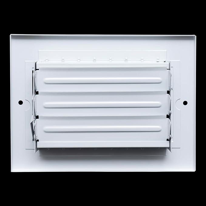 [10 Pack] Fits 6x4 Duct Opening Steel Adjustable Air Supply Grille by Handua | Register Vent Cover Grill for Sidewall and Ceiling | White | Out. Dim.: 7.75" X 5.75"