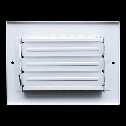 [10 Pack] Fits 6x4 Duct Opening Steel Adjustable Air Supply Grille by Handua | Register Vent Cover Grill for Sidewall and Ceiling | White | Out. Dim.: 7.75" X 5.75"