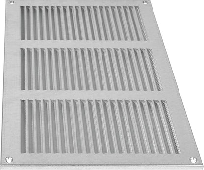 Repa Market 12x8 Inch Air Vent Cover/Galvanized Steel Louvered Grill Cover with Mesh Screen/Wall or Ceiling Vent/Durable Flush Mount HVAC Register for Indoor and Outdoor Ventilation