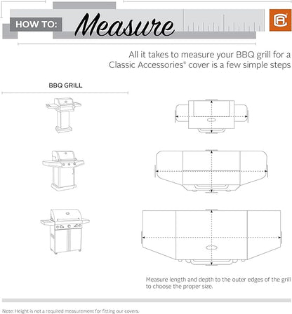 Classic Accessories Veranda Water-Resistant 44 Inch BBQ Grill Cover
