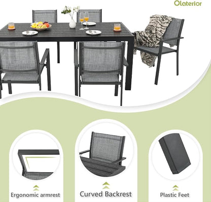 Patio Dining Chairs, All-Weather High-Resilience Textilene Outdoor Dining Chair - Image 6