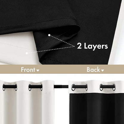 MIULEE Ivory 100% Blackout Curtains - Image 3