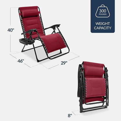 Best Choice Products Oversized Padded Zero Gravity Chair, Folding Outdoor Patio - Image 2