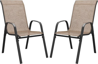 DIFY Patio Chairs Set of 2, Stackable Outdoor Dining Chairs Set by DIFY