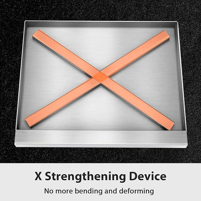 Utheer 17" x 13" Ceramic Nonstick Stainless Steel Griddle for Gas Grill, Charcoal, Stove Top Griddle, Non-Toxic, PFAS/PFOA/PTFE Free, Oven Up to 500°F, for BBQ, Camping & Kitchen, Black