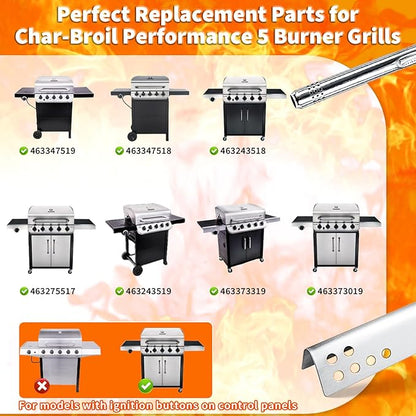 Hisencn Grill Replacement Parts for Charbroil Performance 463347519, 463347518 463377017, 463361017, 304 Stainless Steel Grill Parts for Char-Broil 463275517, 463376117, 463377117, 463376018P2