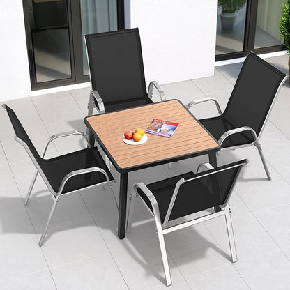 Patio Chairs Set of 4, All Weather Outdoor Dining Chairs | Stackable Dining - Image 2