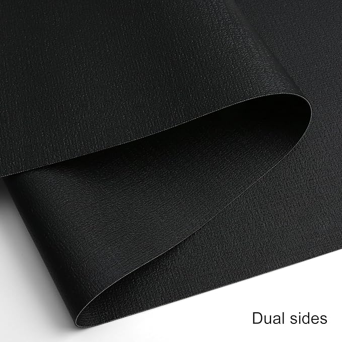 Table Runners 94 Inches Long, Dual-Sided Faux Leather Farmhouse Table Runner Waterproof Heatproof Non-Slip for Living Room Party Home Decor Holiday Decorations(Black, 15 x94 Inch)