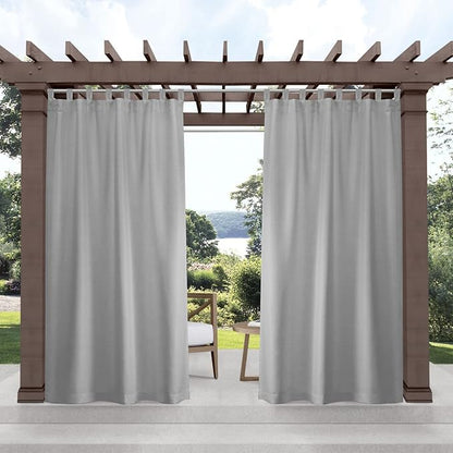 Exclusive Home Cabana Solid Indoor/Outdoor Light Filtering Hook-and-Loop Tab by TownCountryLiving