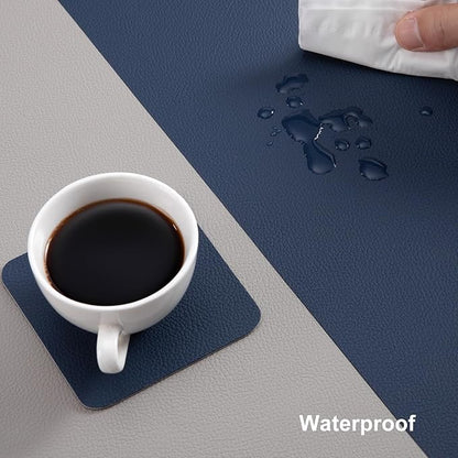 Myir JUN Table Runner Double Sided Vinyl Runner Table 94 Inch Long Runner for Table Washable Waterproof Non-Slip for Home Decorations Light Gray Blue,12 x 94 inch