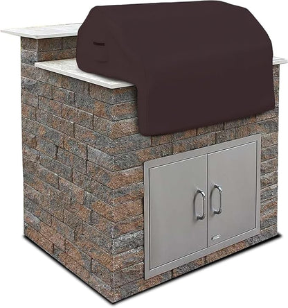 Covers & all Built-in Outdoor Grill Cover, Durable 12 Oz Waterproof Cover Max Material with Air Pocket & Elastic for Snug Fit (48" W x 27" D x 26" H Inches, Coffee)