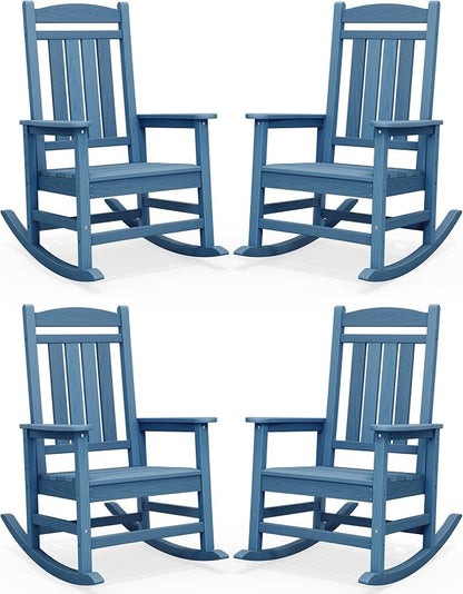 SERWALL Outdoor Rocking Chair Set of 4, Patio Rocking Chair, Porch Rocker by SERWALL
