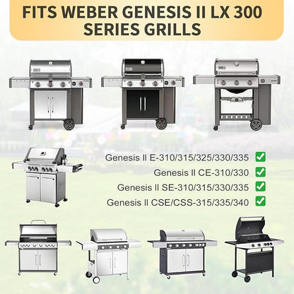 Grill Replacement Parts for Weber Genesis II 300 Series, 17" Flavorizer Bars and Heat Deflector 3 Burner Tubes for Weber Genesis 2 E310 E330 S335 LX 340 GS4 66032 66040 67490, Stainless Steel