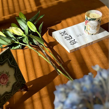 Rectangle Fall Tablecloth, Luxurious Wool Velvet Waterproof Table Cloth, Washable Large Table Cover for Kitchen Dining Party Wedding Thanksgiving Holiday - (70''x108'', Caramel)