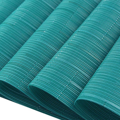 Plastic Placemats,Non Slip Washable Placemats for Dining Table Wipe Clean Table Mats Set of 6(Cyan Blue)