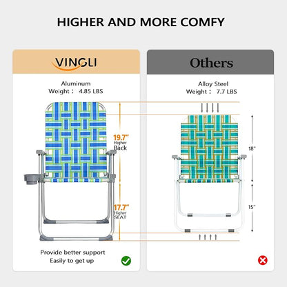 VINGLI Aluminum Patio Lawn Chairs Folding 1 Pack - Image 3