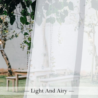 MIULEE White Waterproof Outdoor Sheer Curtains - Image 6
