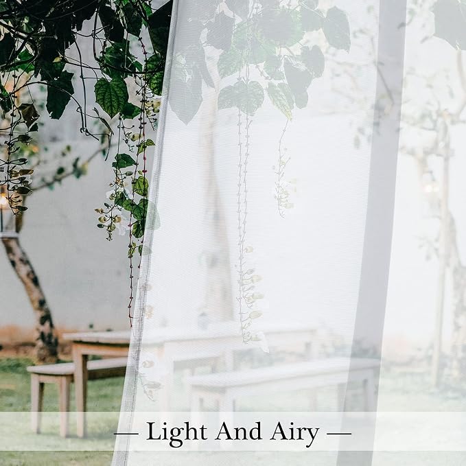 MIULEE White Waterproof Outdoor Sheer Curtains - Image 7
