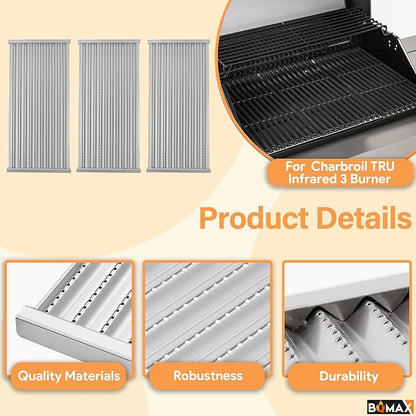 BQMAX 17" Grill Emitter Replacement Parts for Charbroil TRU Infrared 3 Burner 463242516 463355220 466242516 463246018 466242515 466242615 463243016 G466-2400-W1 for Charbroil Grill Replacement Parts