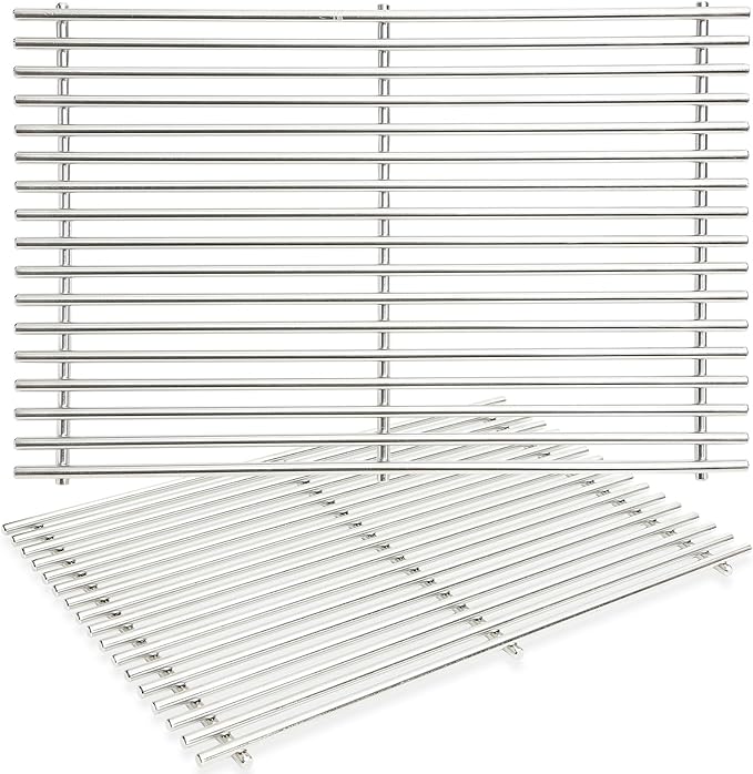 J&HYBBQ 18.75" Stainless Steel Grill Grates Replacement for Weber Genesis 300 Series Grills (2007-2016) - Heavy-Duty, Non-Stick, Easy to Clean Cooking Grates