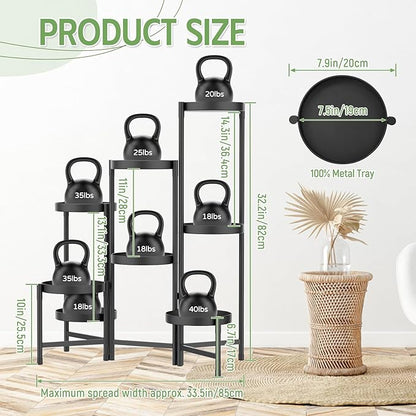 iDavosic.ly Plant Stand Indoor Outdoor, 8 Tier Metal Corner Shelf, Folding - Image 2