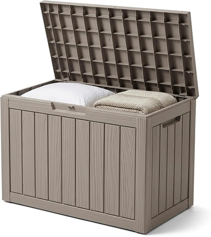 Outdoor Storage Box, 50 Gallon Waterproof Deck Box, Snap-Together Storage Bin by GraceYourYard