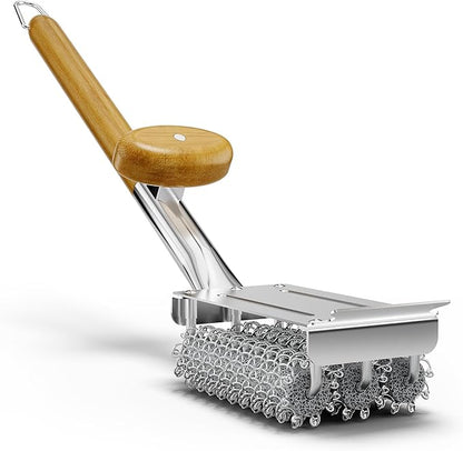 HOUSE AGAIN Grill Brush and Scraper Bristle Free with Dual Grip, 304 Stainless Steel Food-Grade Brush Head, Outdoor Grill Cleaning Brush Safe BBQ Grill Accessories Cleaner for Porcelain/Weber/Charcoal