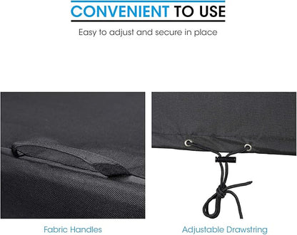 Unicook Square Fire Pit Cover 38 Inch, Heavy Duty Waterproof Fire Table Cover, Outdoor Firepit Protector with Drawstring and Handles, All Weather Protection, Black