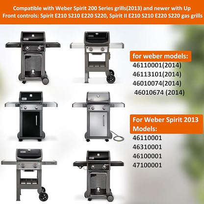 Full-Size Griddle Inserts with Handles for Weber Spirit 200 Spirit II 200 Series Grills Flat Top Cooking Pan Replacement Part for Weber Spirit I & II E-210 E-220 S-210 S-220 Series