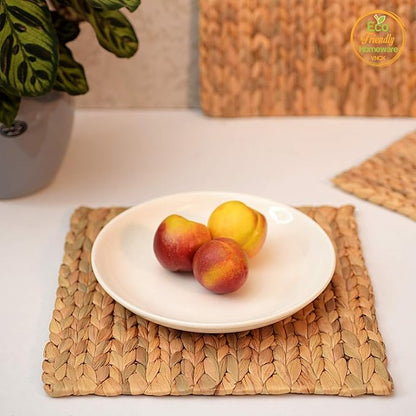 Boho Place Mats Set of 4, Square Table Mats Set of 4, Woven Placemats for Round Table, Chargers for Dinner Plates, Woven Chargers, Home Plate Mat, Outdoor Placemats, Manteles Individuales De Mesa