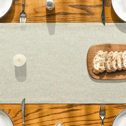 Artoid Mode Beige Table Runner, Seasonal Summer Fall Washable Kitchen Dining Table Decoration for Home Party Decor 13x90 Inch