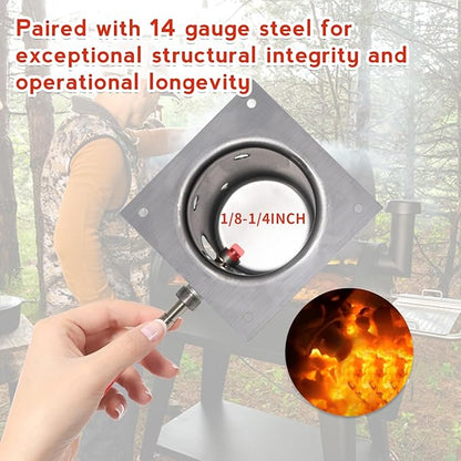 Replacement 7 Holes Firepot and AC Hot Rod Combo kit for Traeger Pellet Grill & Smoker, Burn Pot Assembly Parts for Pit Boss, Camp Chef, Z-Grills (KIT0396, 74254)
