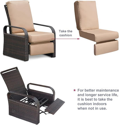 Outdoor Wicker Recliner Chair - Image 9
