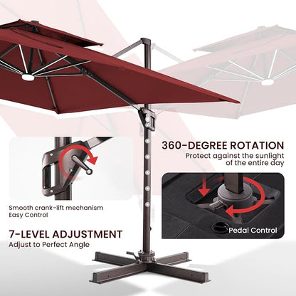 10x10 FT Outdoor Cantilever Patio Umbrella - Image 6