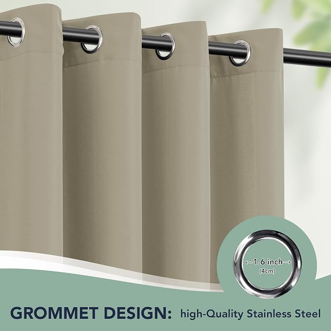 Patio Curtains Outdoor Waterproof, Privacy Drapes | Weatherproof & Sun Blocking - Image 6