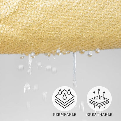 Shade&Beyond Rectangle Sun Shade Sail 12'X12' Permeable Canopy Sand - Image 3