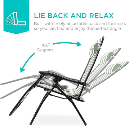 Best Choice Products Set of 2 Adjustable Steel Mesh Zero Gravity Lounge Chair - Image 4