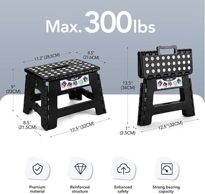 Delxo 9 Inch Kids Step Stool, 300 Lbs Folding Step Stool - Image 2
