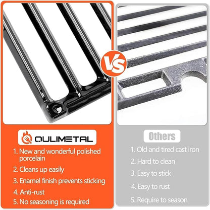 QuliMetal 7637 7635 Grill Parts for Weber Spirit E-210, Spirit 200, GS4 Spirit II 200, Spirit II E-210 Series, Spirit II E-210 Gas Grills,(Front-Mounted Control),15.3" Flavorizer Bars & 17.5" Grates