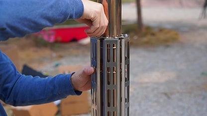 304 Stainless Steel Chimney Fireproof Pipe, Burn-Proof Stove Tube Protector - Mesh Design, Removable & Reusable, Designed Exclusively for CAMPJOURNEY Wood Burning Stoves