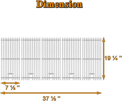 16517 Grill Grates Replacement Parts for Bull Grill Parts 5 Burner Brahma 30 Inch 57568 57569 57568CE 57569CE 57568AGA 57569AGA Lion Premuim L90000 40 Inch Stainless Steel Cooking Grate 5 Pcs