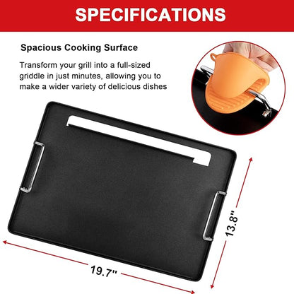 Full-Size Griddle Inserts for Charbroil Classic 280 2 Burner Gas Grills 463672817 463672817-P2 463613717 463647018, Flat Top Grill Griddle for Charbroil American Gourmet 463672717 465635821 465636021