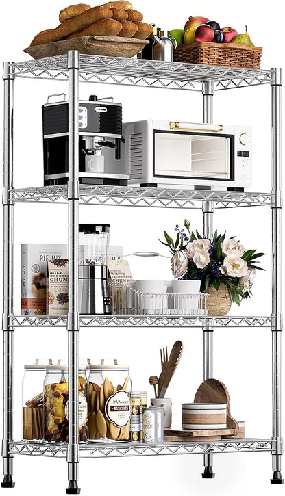 M MZG 1000 lbs Storage Shelving 4-Tier Utility Shelving Unit Steel Organizer by MEIGAOPLASTICANDMETALHKCOLIMITED