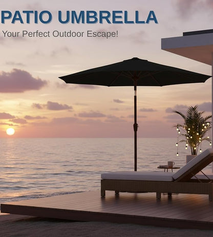 9FT Auto-Tilt Patio Umbrella|Outdoor Market Table Umbrella - Image 8