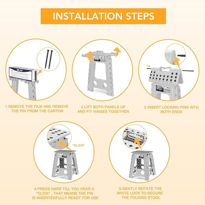 Delxo 16 Inch Folding Step Stool, Foldable Step Stool - Image 7