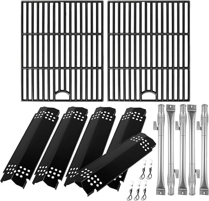 BQMAX Grill Parts for Nexgrill 5 Burner Gas Grill 720-0888 720-0888A 720-0888N, Cooking Grate, Heat Plates Shield and Burner for Nexgrill 5 Burner Replacement Parts for 720-0888 Nexgrill Parts