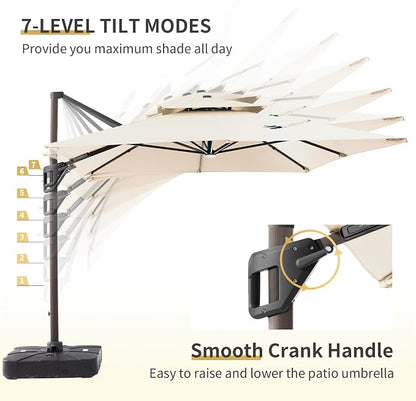 JZAC & QZYD 10x13 FT Cantilever Offset Patio Umbrella - Image 5